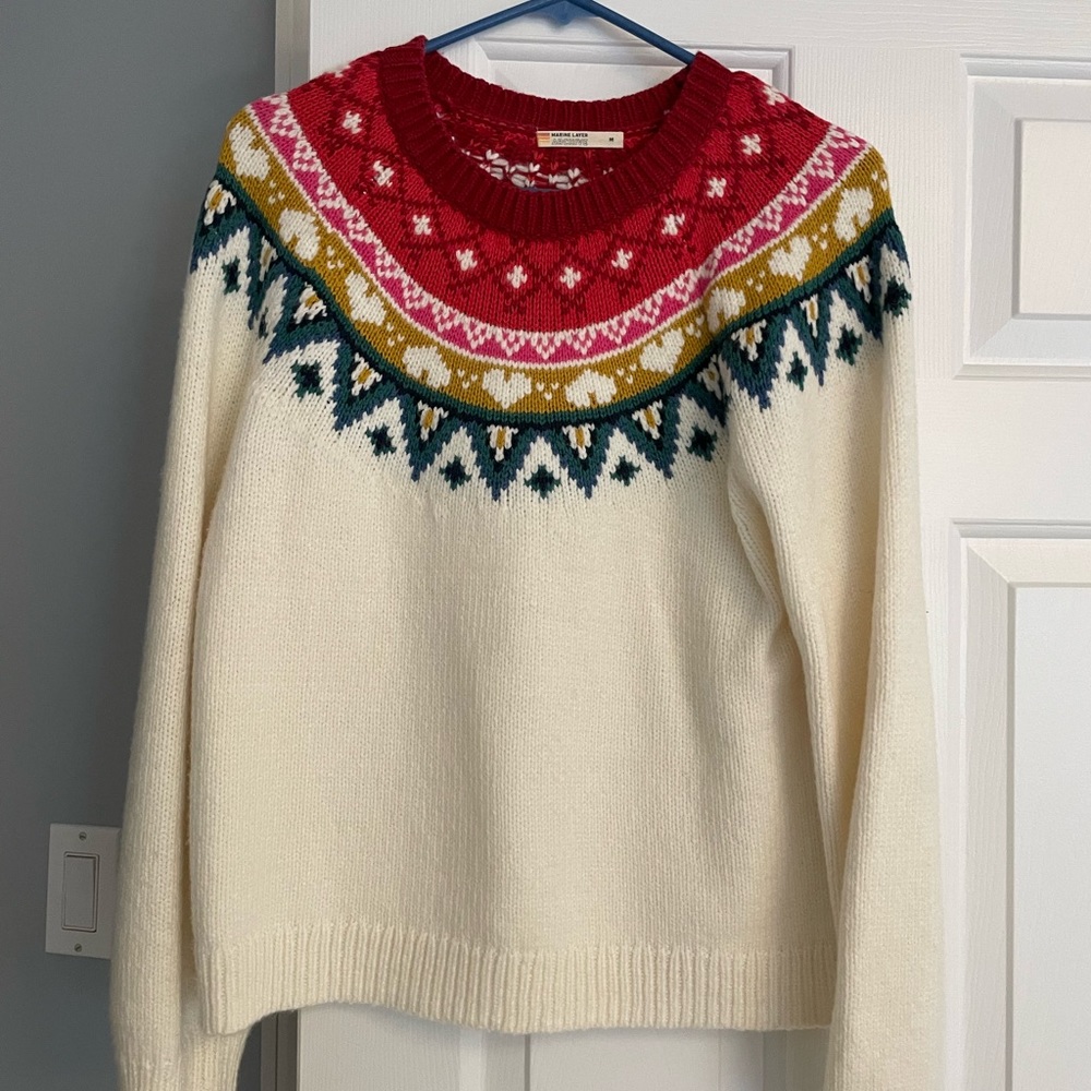 Marine Layer - Alpine Sweater in Rainbow Fair Isle. Size M - only worn once.